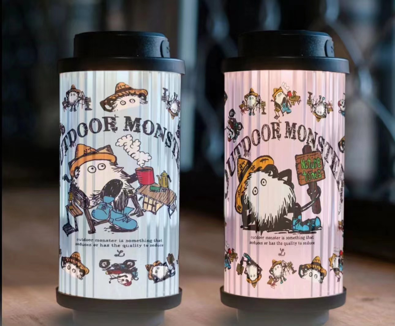 OUTDOOR MONSTER小怪兽粉限定版38灯贴纸：点亮你的露营夜，梦幻氛围感