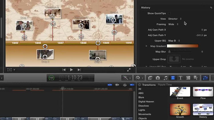 Final Cut Pro X 插件 Timelines 不同日期年份图像切换转场 FCPX
