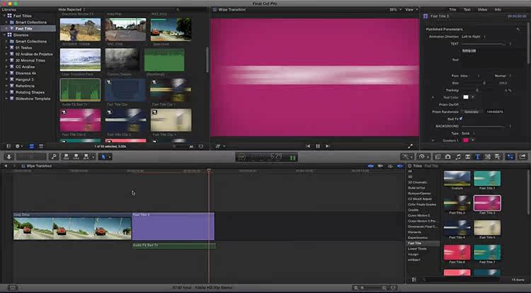 FCPX插件 Fast Title 炫酷动感快速运动切换文字标题动画19个                 FCPX插件 Fast Title 快速运动切换标题19个 for Final Cut Pro X