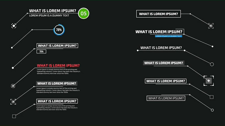 FCPX插件：50种线条呼出文字标题介绍注释解说动画效果