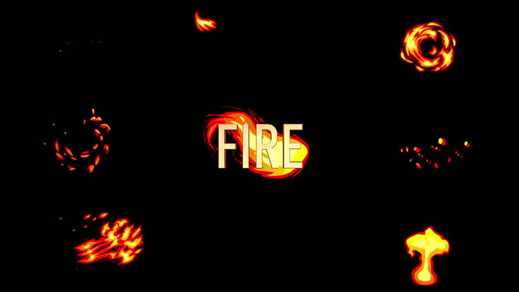 Final Cut Pro X 插件 94个火光闪电烟雾枪爆炸动画漫画卡通MG动画元素 for FCPX