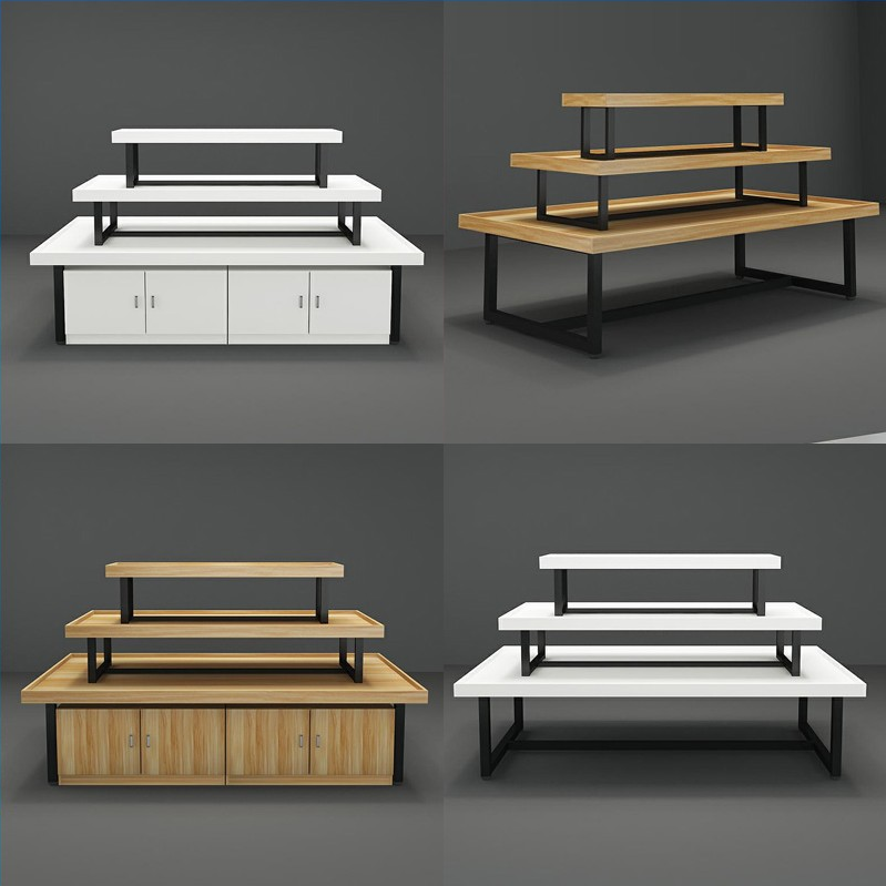 Supermarket medium island cabinet visualizer flowing water platform display stand mother and baby pile head clothing store shoe store promotion desk commercial booth