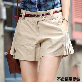 Summer new women's shorts casual Korean version solid color cotton loose large size frilly shorts skirt pants slim and slim