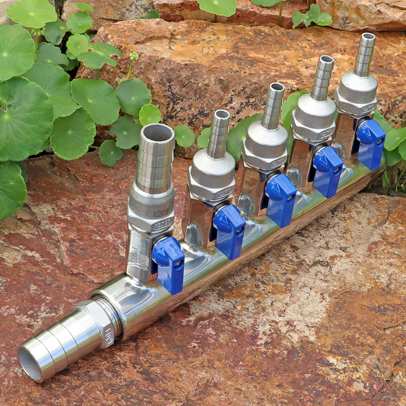 Customized stainless steel ball valve switch three-way four-way multi-pass hose pagoda joint water oil and gas set water distributor