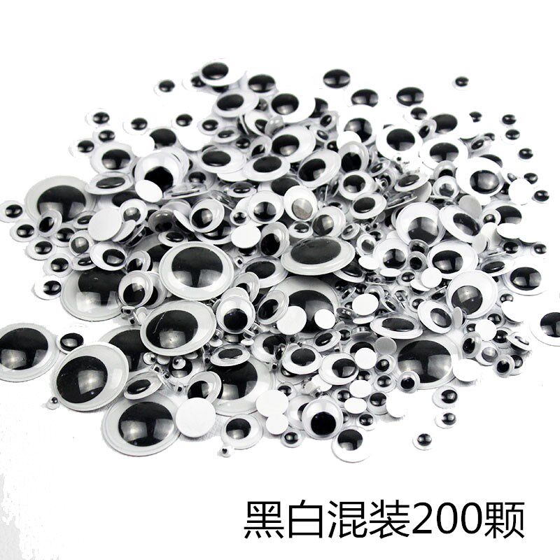 Children diy handmade material toys Color eyes with adhesive black and white movable eye stickers accessories Animal eyes