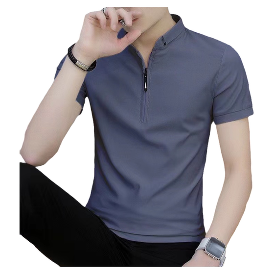 Men's short-sleeved t-shirt summer trend tide brand business slim POLO shirt half-sleeved T-shirt lapel collared clothes