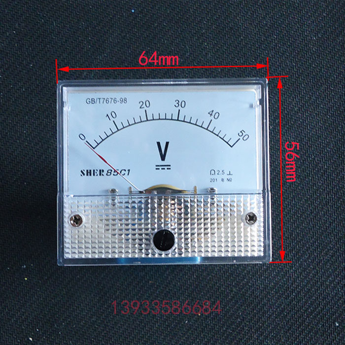 85 series voltage meter 85C1 85L1 panel 64x56mm AC DC