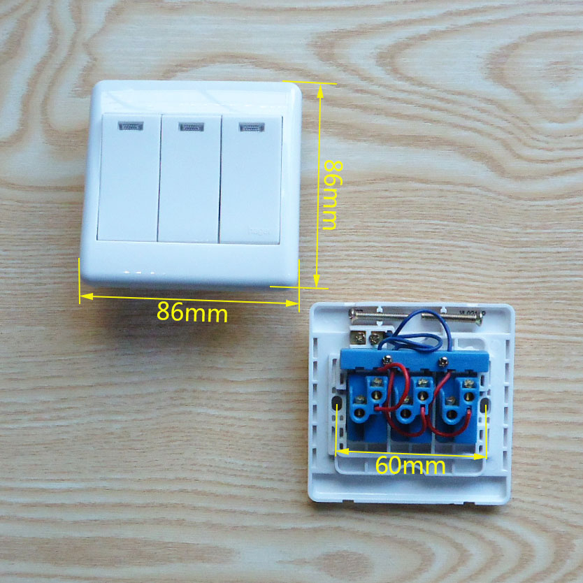 Higer wall switch large board three open single control with light 3 open XL9316P new clearance export quality