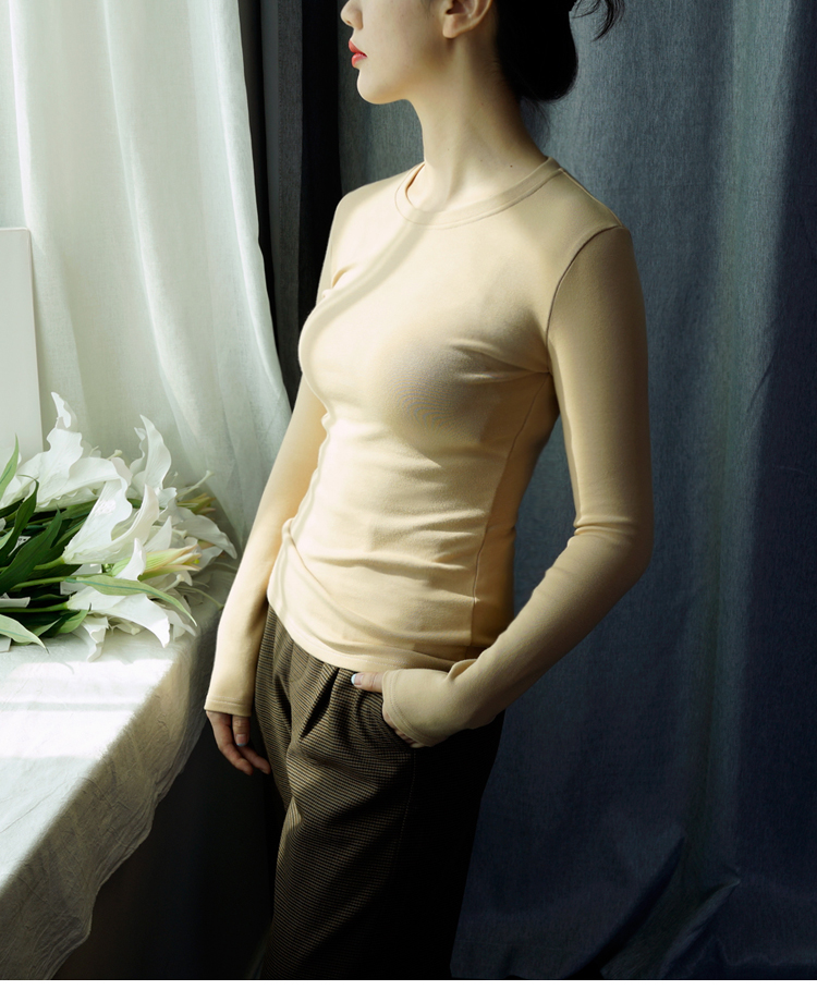 Thay thế cộng với áo nhung nhung nữ mùa đông mới dày, áo thun cotton dài tay màu ấm và tự canh tác áo phông nữ có cổ