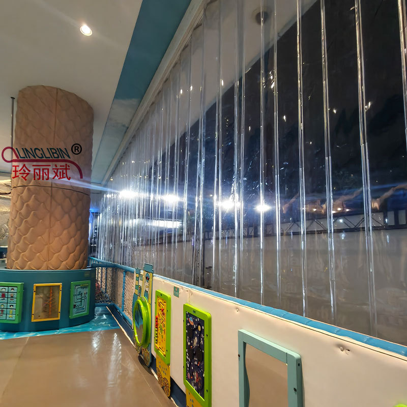 Push-Pull Soft Door Curtain, Transparent Pvc Plastic, Mobile Sliding Integrated Air-Conditioning Curtain, Foldable Wind-Blocking and Heat-Insulating Air-Conditioning Curtain