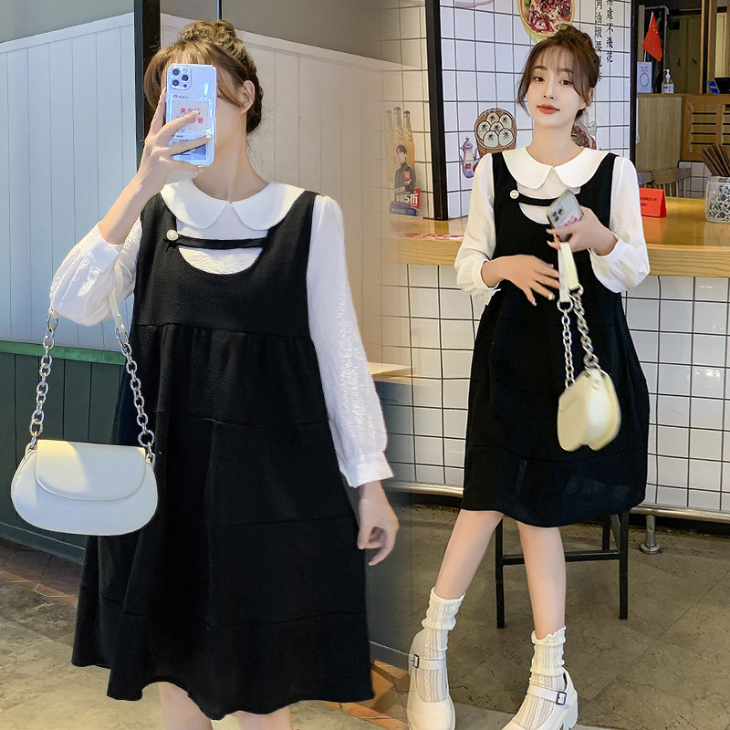 Spring and autumn loaded with new Korean version of pregnancy maternity dress in long version Two-style foreign clothing nets Red Suit Surrogacy Baby Bag Nepotism