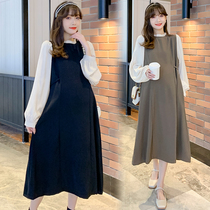 2022 Spring autumn season new display slim leave Two dress Dress Temperament long skirt Kneecap Kneecap dresses Spicy Moms Underskirt