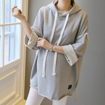 Pregnancy Woman Dress Autumn Clothing New Korean Version of the Long Clothing Plus clothing plus Mast Code Loose Fashion Casual Treetop Jacket Jacket