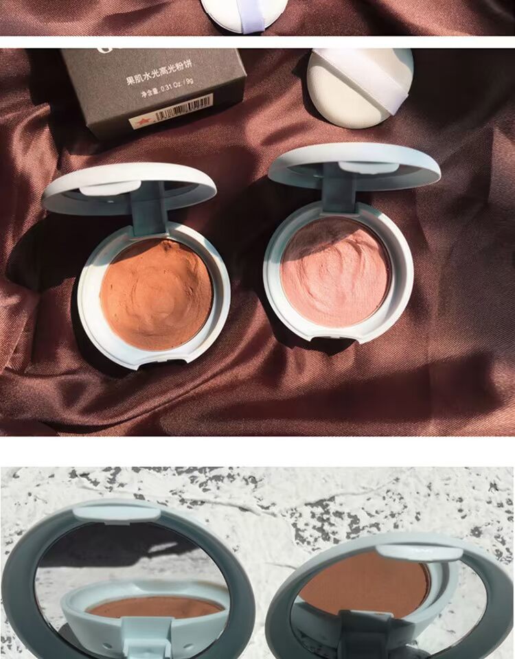 Mẹo siêu mochi lửa nổi bật phấn mắt màu hồng nghiền đào đào phân cực không bay bột rung cùng một đoạn phấn highlight tạo khối