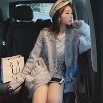 Sandro asw sweater cardigan jacket Femininity small fragrance small loose knitted skirt Two-piece suit