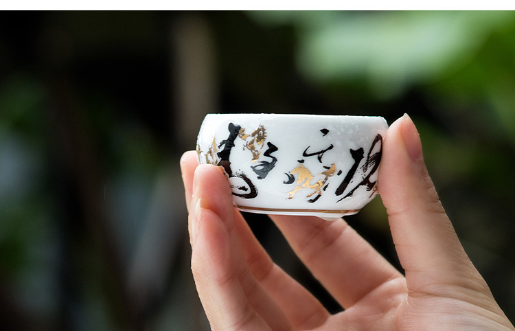 Under the new liling porcelain glaze of a complete set of color hand - made of tea ware present work practical kung fu tea pot set 1 of 6 people
