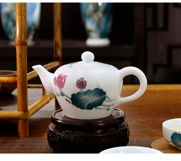 Liling porcelain kung fu tea set travel under the glaze of a complete set of colorful hand - drawn suit portable their a pot of four cups