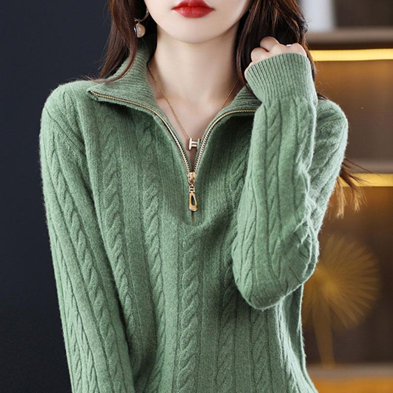 New Autumn and Winter Woolen Sweater for Women, Korean Style Fashionable Knitted Sweater, 2025 New Loose Cashmere Base Coat