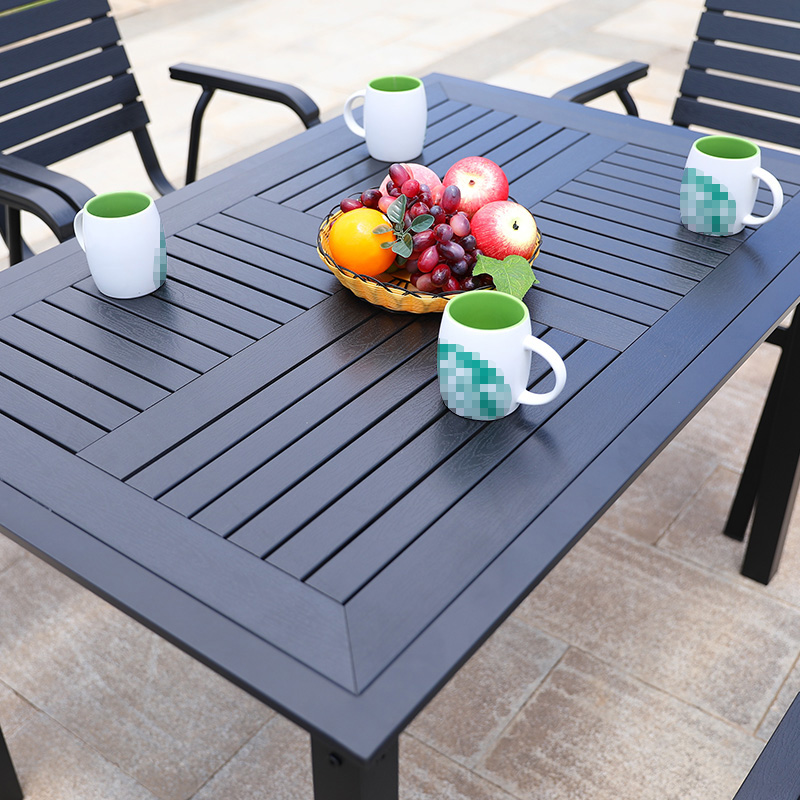 Outdoor table and chairs plastic wood chairs Courtyard Balcony Casual Leaning Back Chairs Modern Minima Cafe Hotel Dining Table And Chairs