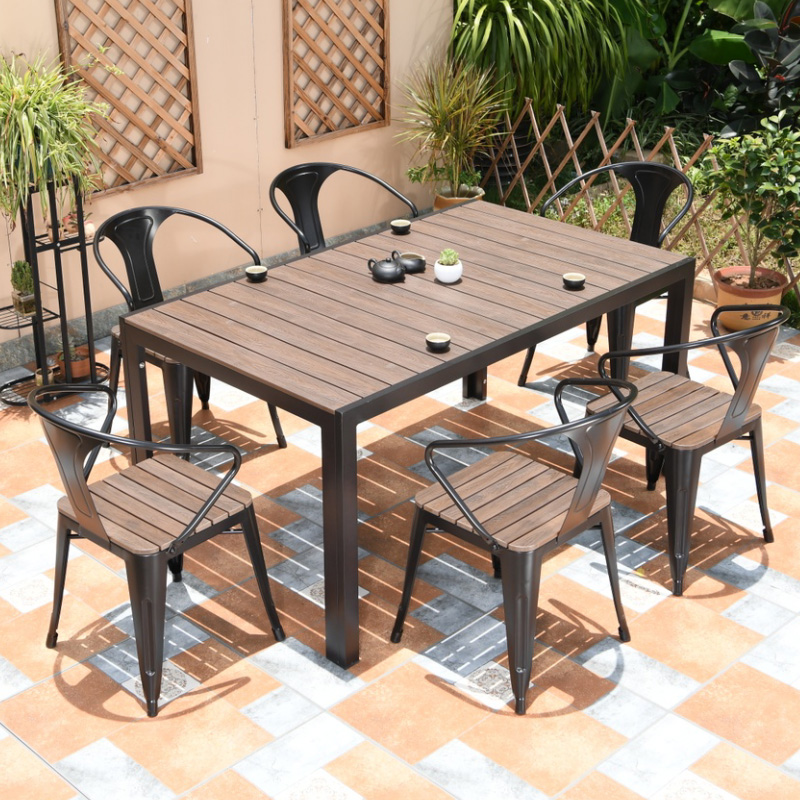 Outdoor tables and chairs plastic wood tables and chairs outdoor courtyard garden terrace tables and chairs commercial coffee tea shop leisure tables and chairs