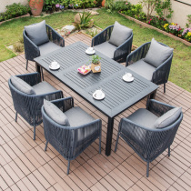 Nordic outdoor table and chair Garden leisure WPC table Dining table Household modern light luxury living room Villa table and chair combination