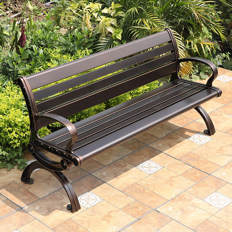 Cast aluminum park chair outdoor courtyard terrace backiron cast aluminum engineering chair bench simple leisure seat