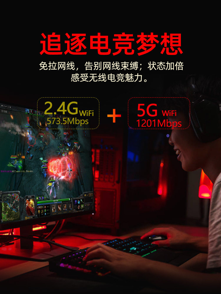 [Wifi6 Wireless Network Card] Ruin Ax1800 Desktop Notebook Usb3.0 Network Card 5g Gigabit Dual-Band Wifi Receiver Win10/11 Dormitory Wireless Hotspot Transmitter