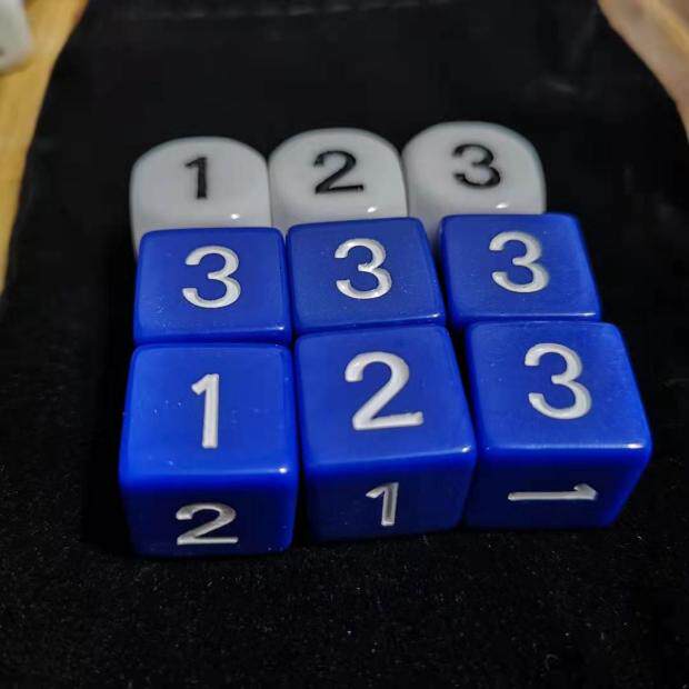 Regular hexahedron number 123 dice color bag bag No. 16 round rectangular angle teaching accessories new listing