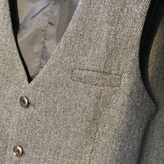 英伦复古人字纹大码马甲男加肥加大冬季潮流 马甲背心男西装保暖