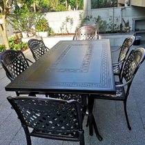Outdoor tables and chairs cast aluminum-European casual dining table open-air garden terrace villa househouseiron art outdoor courtyard furniture