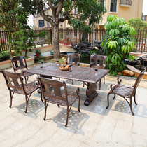 Outdoor table and table Courtyard Alloy Iron Art Eurostyle Open-air Garden Pool Villa Outside Pendulum Rooftop Outdoor Cast Aluminum Table And Chairs