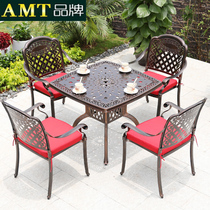Outdoor table and chair combination Five-piece leisure garden garden furniture Balcony swing Wrought iron outdoor cast aluminum table and chair