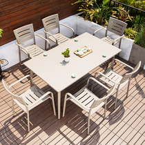 Nordic outdoor table and chair aluminum alloy courtyard garden villa Leisure outdoor terrace outdoor simple table and chair