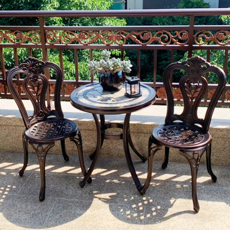 Balcony table and chair Three-piece combination Leisure outdoor villa terrace Tea table Courtyard Garden Balcony small table and chair