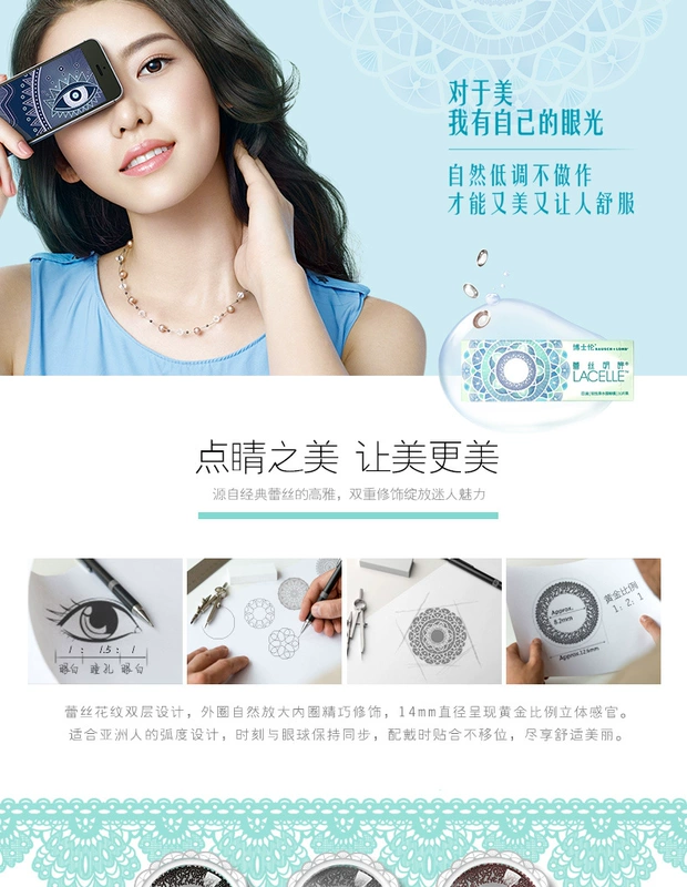 Chính thức ủy quyền] Tiến sĩ Lunmei ném 30 mảnh phèn ren đường kính lớn màu vô hình - Kính đeo mắt kính