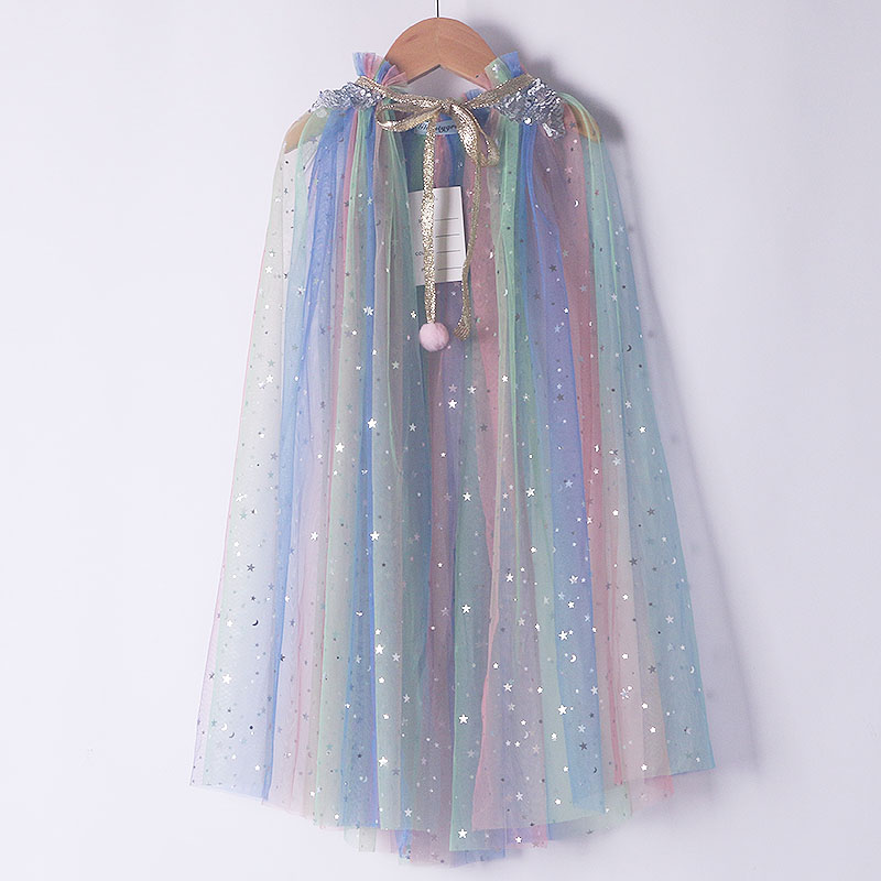 New Year's Dress Girls Sequin Cloak Versatile Glitter Princess Frozen Aisha Children's Shawl Shawl