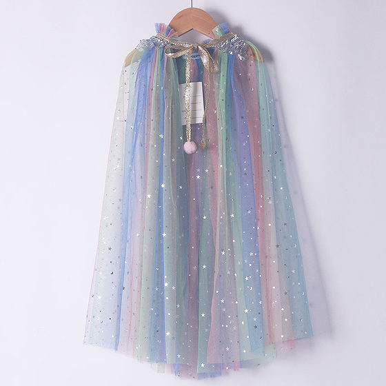 Girls' sequin cape versatile glitter princess spring Frozen children's Elsa shawl Elsa shawl