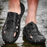 Летние сандалии, пляжная обувь для отдыха, из натуральной кожи, большой размер