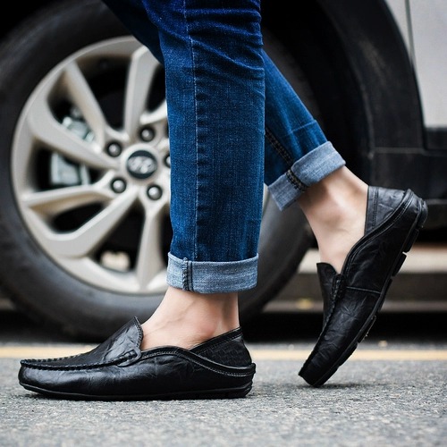 Настоящая мужская обувь, распродажа, специальная цена, повседневные кожаные туфли из натуральной кожи, мужские слипоны для вождения на мягкой подошве, туфли для ленивых педалей.