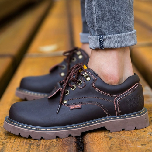 Martens, мужские низкие туфли, спортивная повседневная обувь в английском стиле для отдыха, кроссовки, крупный округлый носок, из натуральной кожи, подходят для весны и осени