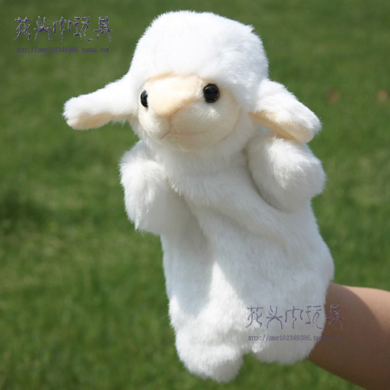 Little sheep hand puppet children's toy gloves animal plush doll parent-child storytelling baby comfort early education