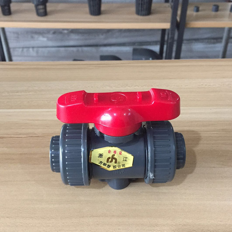 Zhejiang Fangming UPVC double by the order of the ball valve PVC live ball valve Plastic double live ball valve PVC-U corrosion resistance