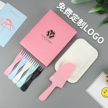 Knife Fork Dish Birthday Disposable Suit Cake Dish High-end Cutlery Paper Tray Candle Gift Box Dress Custom Four All-in-one