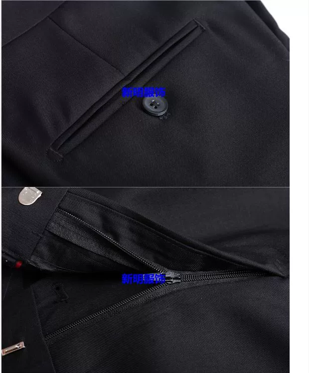 Xuân-Hè 2019 phiên bản mới của Hàn Quốc về quần lọt khe nam quần bò Bắc Kinh Hyundai 4S shop màu đen hải quân phù hợp với quần màu xanh - Suit phù hợp quần dài nam đẹp