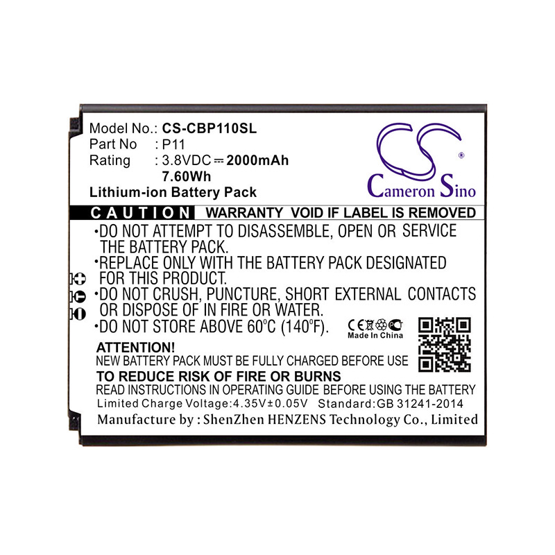 High professional Sino applies Cubot P11 mobile phone battery P11