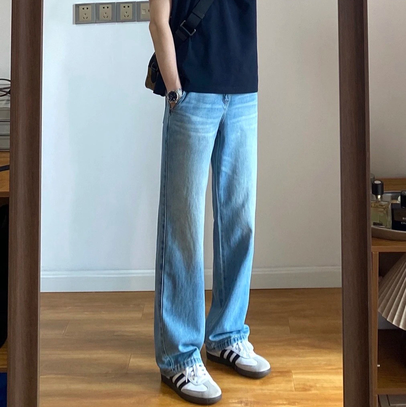 Mxmob 2026 Summer New Lyocell Straight-Leg Jeans American-Style Washed Drape Casual Loose Long Pants for Men