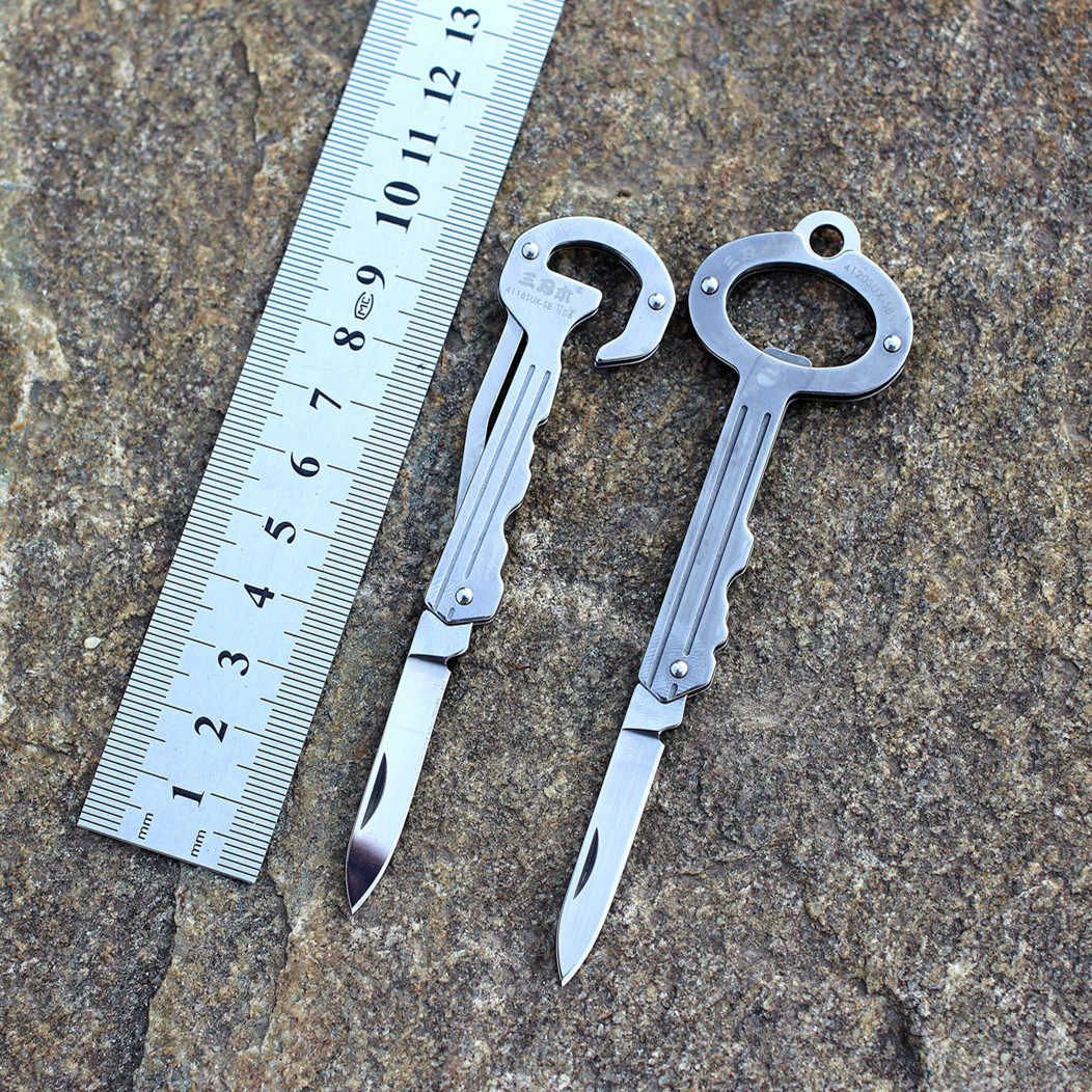 Original three-edged wood 4118 hanging buckle knife 4120 wine bottle starter knife portable EDC keychain knife