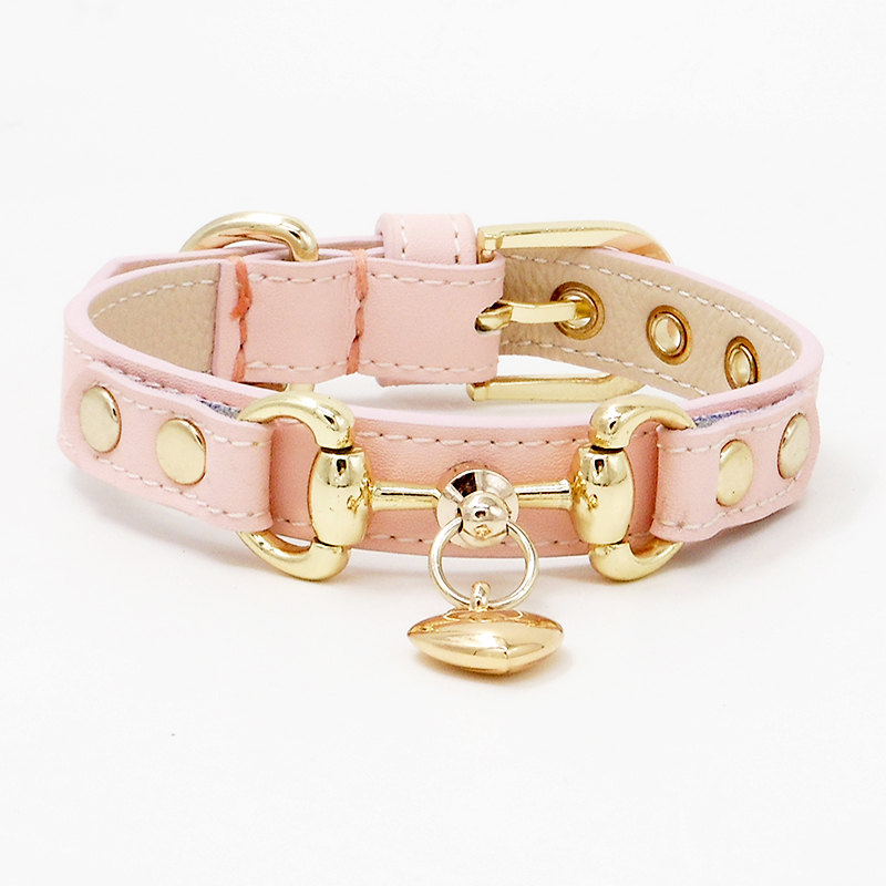Naked pink pair deduction Achille leather pet collar Wang Xingren cat and dog necklace collar