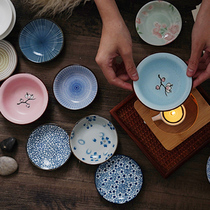 Green Division Spice Dish Ceramic Essary Oil Dish About 10cm Diameter Bamboo Padding Matching