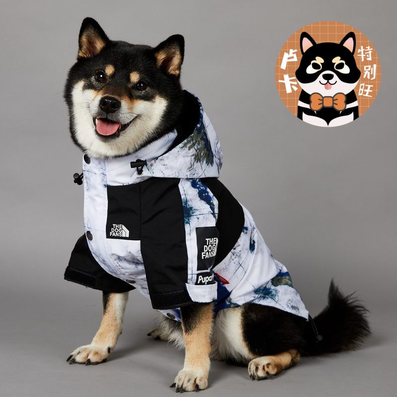 American Satellite Cloud Map Trendy Brand Windproof and Rainproof Northern Dog Face Dog Large Dog Raincoat Dog Pet Jacket
